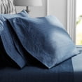 thumbnail image 5 of Hotel Style Luxury 4-Piece 600 Thread Count Navy Tonal Print Cotton Bed Sheet Set, King, 5 of 5