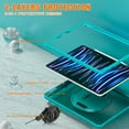 thumbnail image 3 of ELEHOLD Hybrid Rugged Case for iPad Pro 12.9" 2022/2021/2020/2018, Dual-Layer Protective Heavy Duty Shockproof Case with 360° Rotatable Handstrap Foldable Kickstand Crossbody Shoulder Strap,Blue, 3 of 13