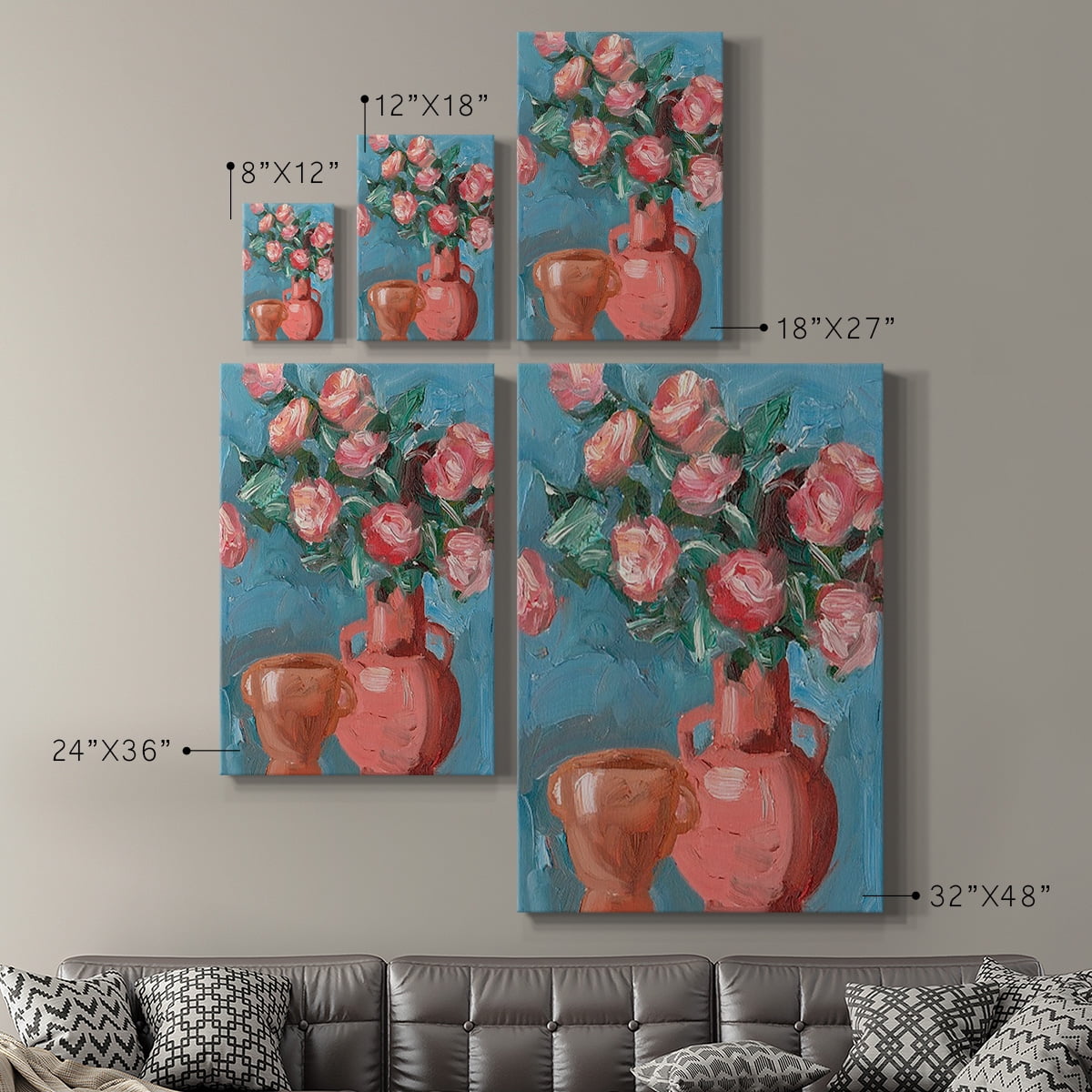 Rosa Blooms I Premium Gallery Wrapped Canvas - Ready to Hang