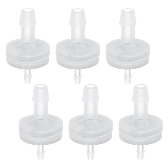 Uxcell 1/4 3/32 Inches One Way Check Valve, 6 Pcs Plastic Hose Barb Inline Non-Return Ozone Resistance Plastic Valves for Fuel Gas Water Liquid Air, Clear