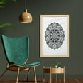 thumbnail image 2 of Mandala Wall Art with Frame, Simple Monochrome Floral and Botanical Inspired Damask Oriental Motif, Printed Fabric Poster for Bathroom Living Room, 23" x 35", Charcoal Grey and White, by Ambesonne, 2 of 2