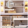 thumbnail image 4 of PAPROOS White TV Stand for 70 Inch TV, Modern Farmhouse TV Cabinet with LED Light, Entertainment Center, Media Console Table with Storage for Living Room, 4 of 7