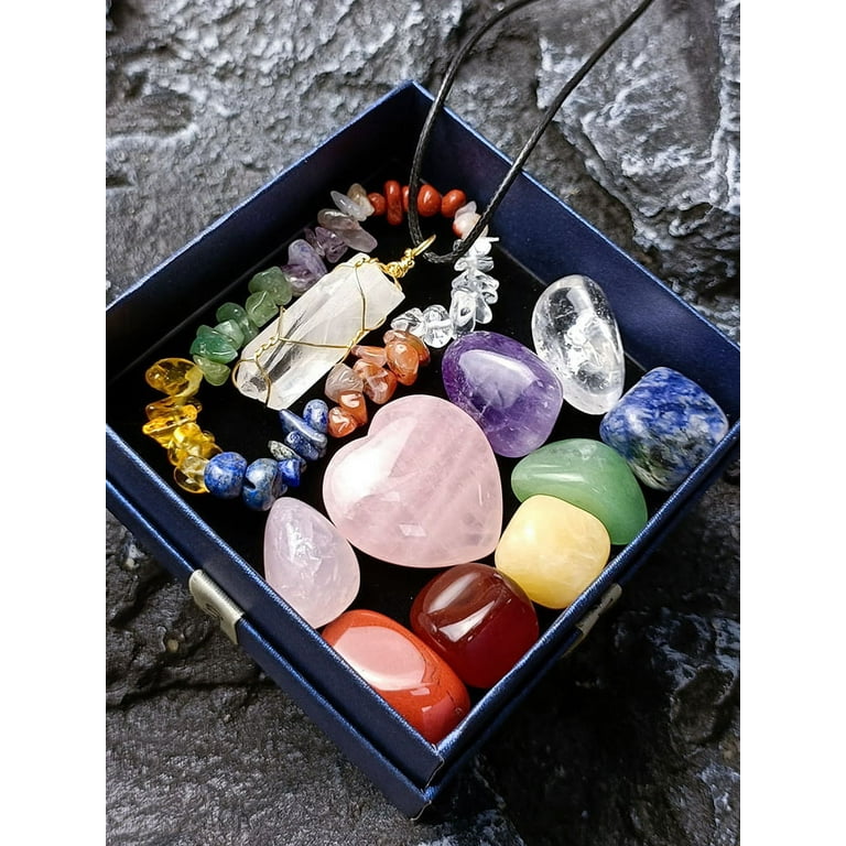 Positive Energy Crystal Box - Bracelet, Palm Stone, Cluster