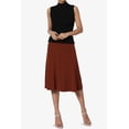 thumbnail image 6 of Women's Simple Foldover Stretch A-Line Flared Knee Length Skirt Comfy Stylish, 6 of 7