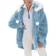 thumbnail image 1 of Abrigos y chaquetas casuales de manga larga con capucha, abrigos de invierno para mujer, chaqueta polar con capucha, cárdigan de patchwork con bloques de color, abrigo con bolsillo, abrigo para mujer, 1 of 8