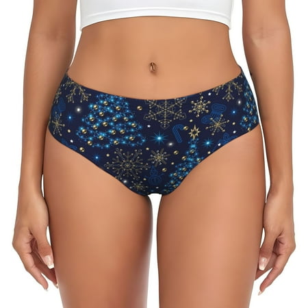 Goofa Christmas Tree Pattern Women s Cotton Underwear Brief Underwear Ladies Panties- Soft  Comfortable  and Stretchy Underwear-Medium