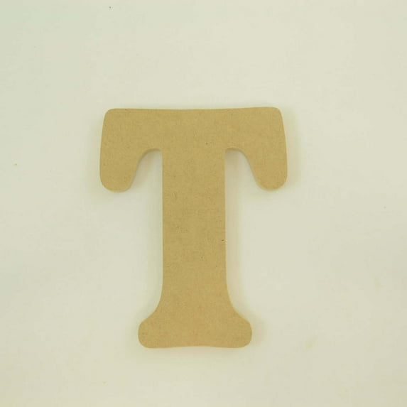 Package of 1, 14 Inch X 1/2" Thickness MDF Letter T in The Goudy Heavy Font, Thick, Upper Case for Art & Craft Project, Made in USA