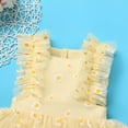 thumbnail image 2 of IBTOM CASTLE Toddler Baby Girls 1st Birthday Outfit Princes Dress with Diaper Cover Lace Ruffles Romper Tutu for Cake Smash Photo Shoot 0-6 Months Yellow Daisy, 2 of 8