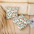 thumbnail image 3 of Kawaii Fresh Peaches Throw Pillow Covers Cute Fruit Pillow Covers for Home Sofa Bed Couch for Kids Cartoon Peach Cushion Covers Green Leaf and Pink Peach Pillowcases, 16X16 Inches Set of 2, 3 of 6