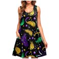 thumbnail image 2 of Women Dresses Xqxayjr Women's Mardi Gras Dresses with Pockets Carnival Parade Party Flowy Swing Summer Casual Tshirt Spring Dresses Knee Length Sleeveless Cute Holiday Dress, 2 of 5