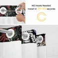 thumbnail image 2 of No Hook Shower Curtains with Snap-in Liner Set, Wildflowers Blossom Waterproof Hotel Style Bathroom Shower Curtain, Black Spring Garden Botanical Floral Breathable Mesh Top Bath Curtains 72''x84'', 2 of 9
