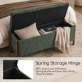 thumbnail image 3 of Vknow Furniture Chenille Storage Bench with Solid Wood Legs and Hinged Lid for Bedroom Entryway and Living Room,Green, 3 of 9