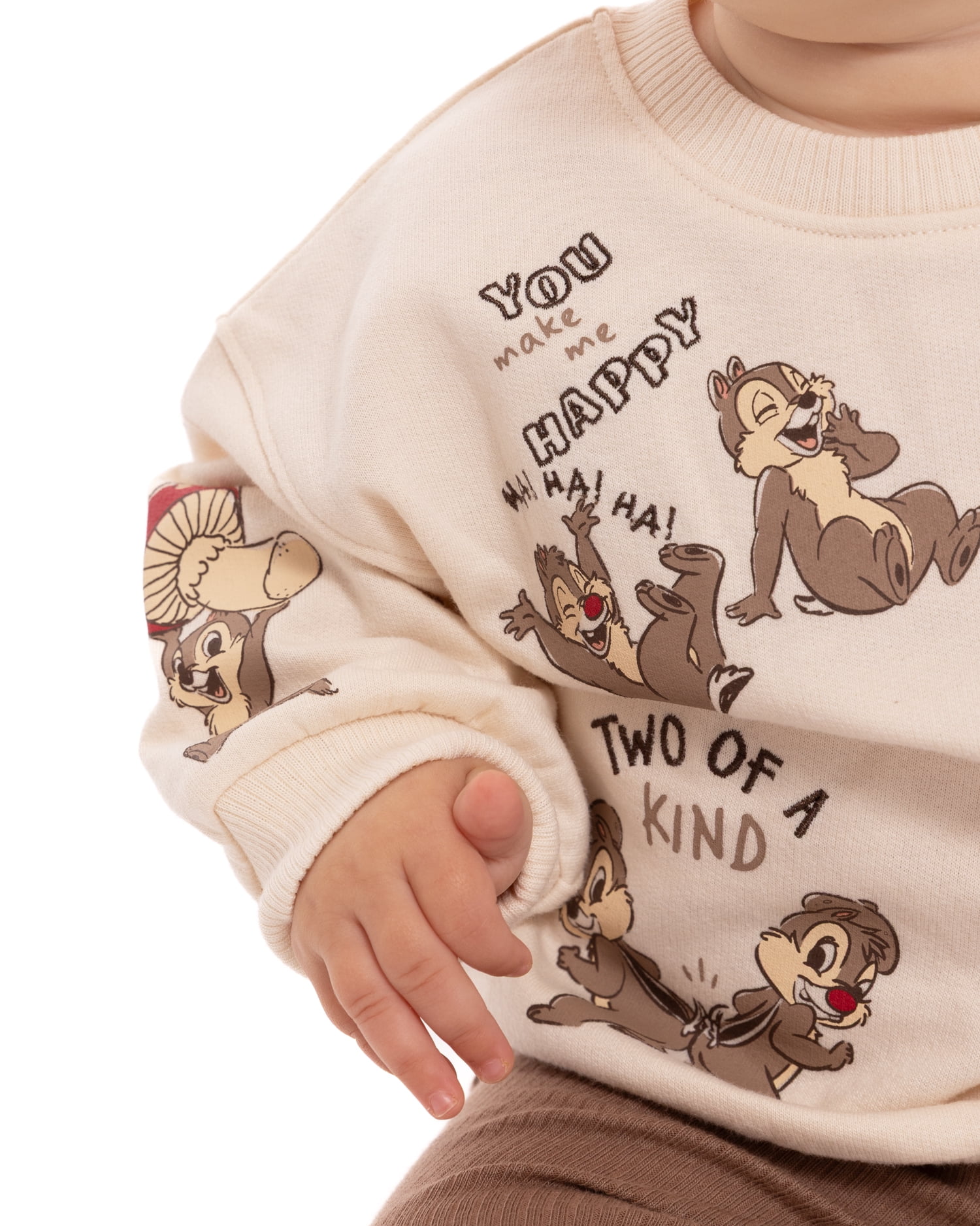 Disney Classic Chip n Dale Baby Girls Crewneck Sweatshirt, Leggings and Headband Set, 3-Piece, Sizes 0/3M-24M
