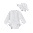 thumbnail image 3 of Ymyiu Baby Swim Baby Girl Swimsuit Long Sleeve One Piece Rash Guard with Sun Hat Zipper Bathing Suit 18-24 Months (White,18-24 Months), 3 of 3
