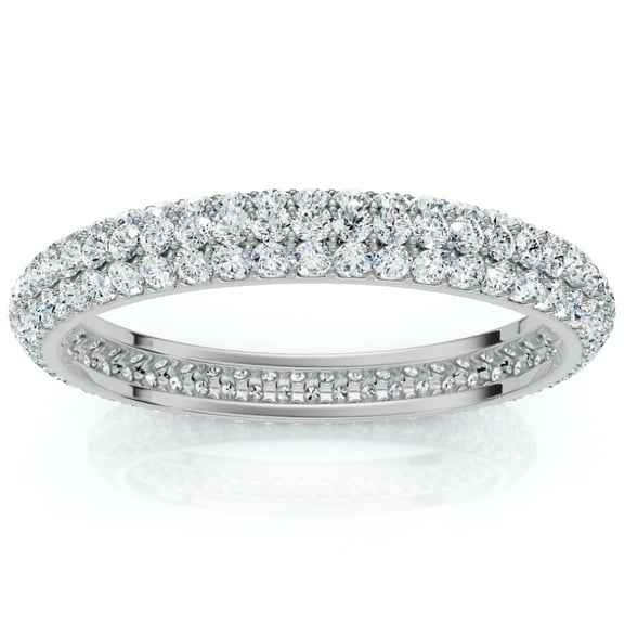 Pompeii 1.10ct Pave Diamond Eternity Wedding Ring 14K White Gold Lab Grown (FG,VS)