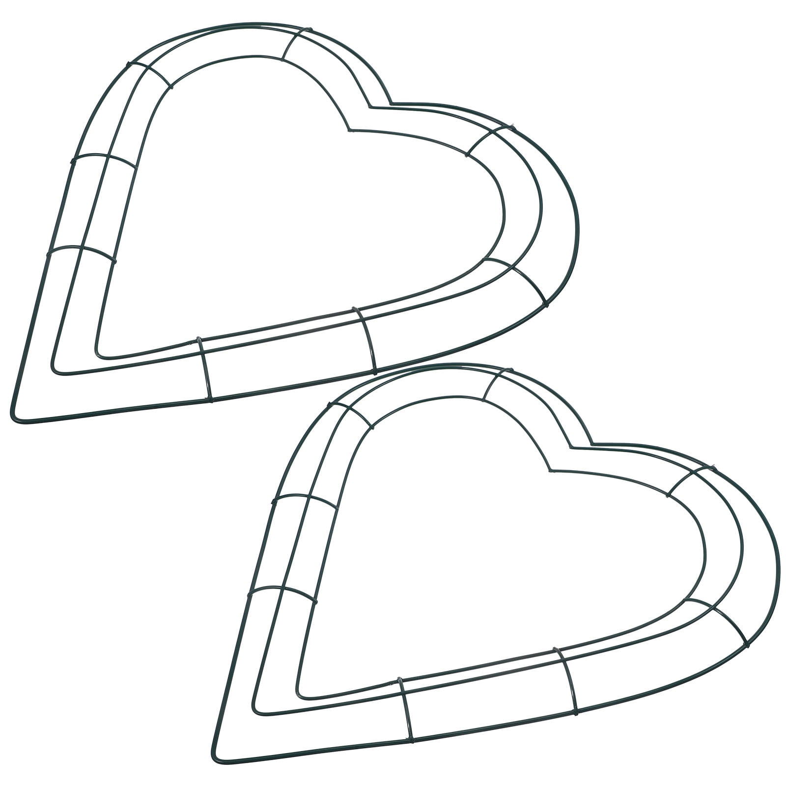 2pcs Metal Iron Wire Wreath Frames for Heart-Shaped Wreath Garland Making Craft Supplies