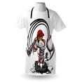 thumbnail image 3 of Teen Room Apron Baseball Cartoon Style Player Hitting the Ball Boys Kids Caricature Print, Unisex Kitchen Bib Apron with Adjustable Neck for Cooking Baking Gardening, Grey Red White, by Ambesonne, 3 of 3