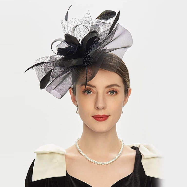 Fascinators Headband CQXIDFH Women Mesh Fascinator Headband 