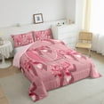 thumbnail image 3 of Castle Fairy Personalized Initial Alphabet Pink C Bedding Comforter Set 2pcs for Adults Female Men Women,Dreamy Princess Bow Tie Twin Comforter Sets Microfiber,Ribbon Bow Initial Bedding Set, 3 of 8