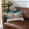 thumbnail image 3 of Merry Christmas Santa Reindeer Antlers Cavalier King Charles Spaniel Sleigh Xmas Winter Holiday Quilt Pillowcase Dog Lover Gifts Throw Pillow Cover Bed Home Decor - 00023, 3 of 5