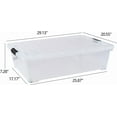 thumbnail image 2 of 50 L Large Plastic Under Bed Storage Containers, Clear Plastic Underbed Storage Bins with Wheels, 3-Pack, 2 of 7