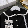 thumbnail image 5 of Odeerbi 3-7 Years Toddler Girls Cotton Outfits Peter Pan Collar Long Sleeve Jacket with A-Line Skirt Two-piece Set Casual Skirt Set Toddler Girls Clothes, 5 of 8