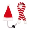 thumbnail image 1 of Conjunto de ropa de conejillo de indias navideño con gorro de Papá Noel y bufanda de animales pequeños, 1 of 5