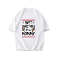 thumbnail image 3 of Christmas T Shirt Black First Christmas As A Mommy Snowflake Candy Cane Pattern Holiday Party Gift For New Moms, 3 of 4