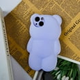 thumbnail image 6 of Bear Phone Case Compatible with iPhone 14 Pius, Cute 3D Frosted Purple Bear Case, Soft Shockproof Kpop Bear Phone Cover for Women Girls, 6 of 13