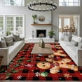 thumbnail image 3 of Rectangle Area Rugs 6 x 9 Ft, Gingerbread Christmas Non-Slip Residential Carpet, Xmas Balls Branches Red Buffalo Plaid Indoor Crawling Mats Runner Rugs for Living Room/Dining Room/Bedroom, 3 of 8