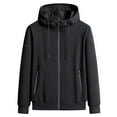 thumbnail image 2 of Men Jacket With Hoodie And Zipper Plus Size Mens Jackets Man Fashion Casual Comfy Solid Loose Hooded Pocket Sweatshirts Pullover Blouse, L-5XL, 2 of 3