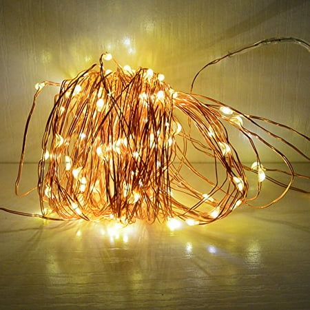 33ft Solar Powered String Lights Copper Wire Firefly Lights Indoor Outdoor Decoration String ...