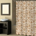 thumbnail image 2 of Fabric Shower Curtain, Vintage Brown Floral Plants Pattern Bathroom Curtain with 12 Hooks Waterproof No Bad Odor Machine Washable Bath Curtains for Bathroom, Spa Room, 36"x72", 2 of 6