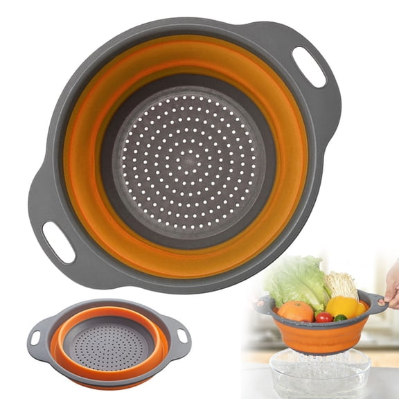1Pcs Collapsible Colander Set, Silicone Collapsible Strainers for Kitchen, Perfect for Draining Pasta, Vegetable and Fruit, Food Strainer, Dishwasher Safe