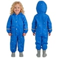 thumbnail image 2 of Toddler Kids One Piece Waterproof Rain Suit - Hooded Full Body Coverall with Zipper & Cartoon Print,Raincoat for Boys & Girls Ages 1-8 Years, 2 of 7