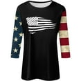 thumbnail image 4 of Aloohaidyvio 3/4 Sleeve Shirts for Women,3/4 Sleeve Patriotic Shirts for Women Dressy Tunic Tops Round Neck Loose Fit Pullover Blouses & Basic Tees, 4 of 5