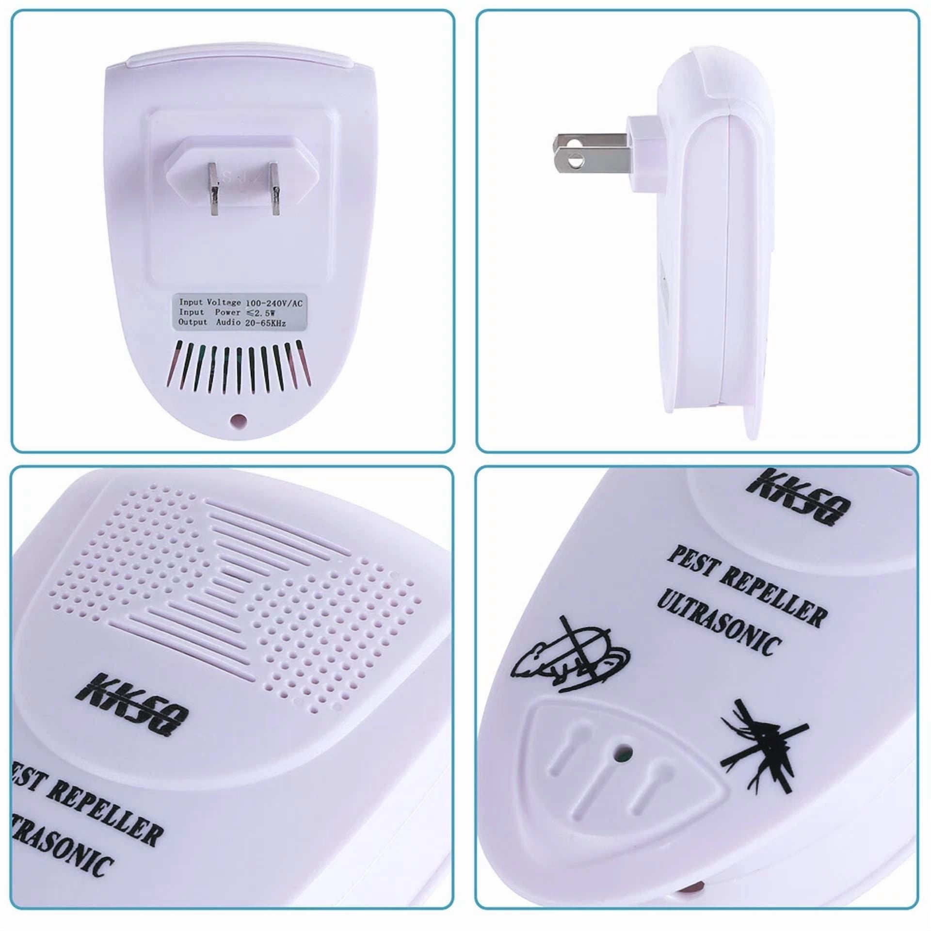 CRESTIN- 2Pcs Ultrasonic Pest Reject Home Control Electronic Repellent Rat Mice Repeller