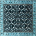 thumbnail image 1 of Ahgly Company Indoor Square Oriental Light Blue Industrial Area Rugs, 7' Square, 1 of 4