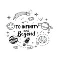 thumbnail image 1 of To Infinity And Beyond Space Rocket Meteor Stars Moon Planets Wall Art Sticker Designs Vinyl Stickers For Home House Walls Rooms Windows Bedroom Decoration Size (26x26 inch), 1 of 3