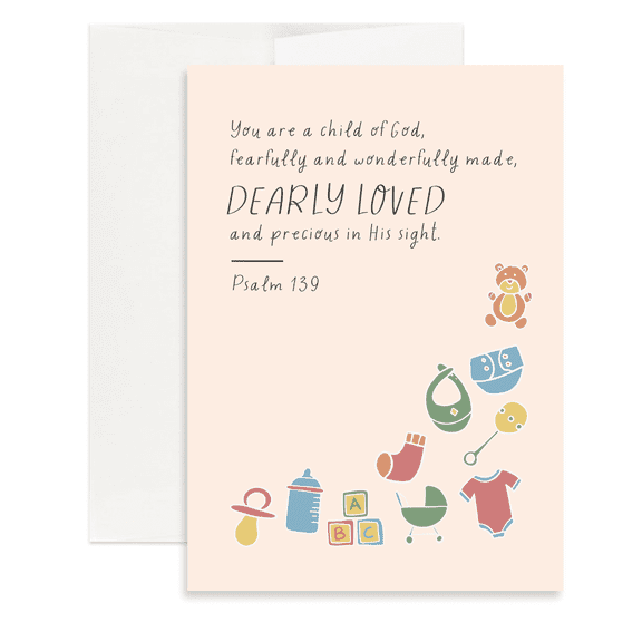 Christian Baby Shower Card for New Parents | You Are a Child of God (Psalm 139)