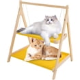 thumbnail image 4 of 2 Layer Cat Hammock Bed, Home Cat Bed for Indoor Cats Washable Cotton Cloth Pet Bed Sturdy Pine Wooden Cat Furniture for Small Cats, 4 of 10