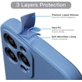 thumbnail image 4 of iPhone 12 Pro Max Case with Protection Camera Lens Liquid Silicone for iPhone 12 Pro Max Case Gel Rubber Shockproof Case Full-Body Protection Soft Anti-Scratch Microfiber Lining 6.7 inch (Navy Blue), 4 of 7