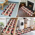 thumbnail image 6 of Runner Rugs 2x6 Ft, Flower Stripes Non Slip Area Rugs for Kitchen Bedroom Entryway, Black White Geometric Pink Rose Floral Washable Carpet Runner Rug Floor Mats for Bedroom Home Decor, 6 of 9