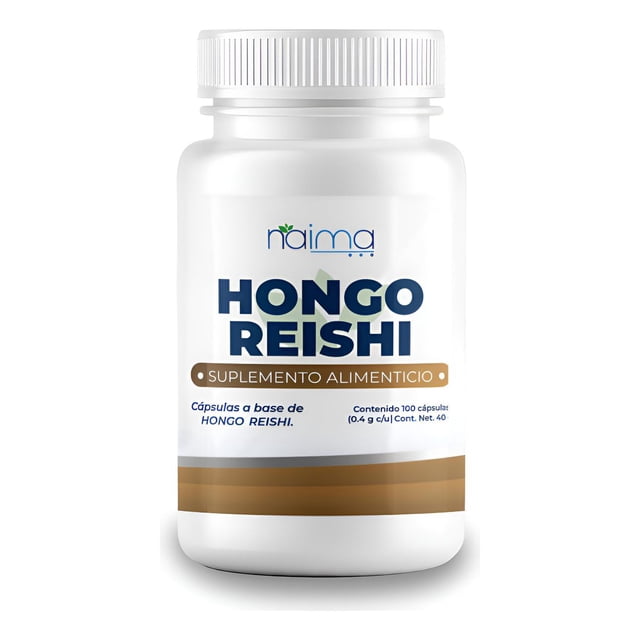NAIMA Hongo Reishi, 100 Cápsulas | Hongo Adaptógeno 100% Puro | Reishi Mushroom, Antioxidante Natural | Estado de Ánimo y Bienestar General | Superfood Sin Aditivos