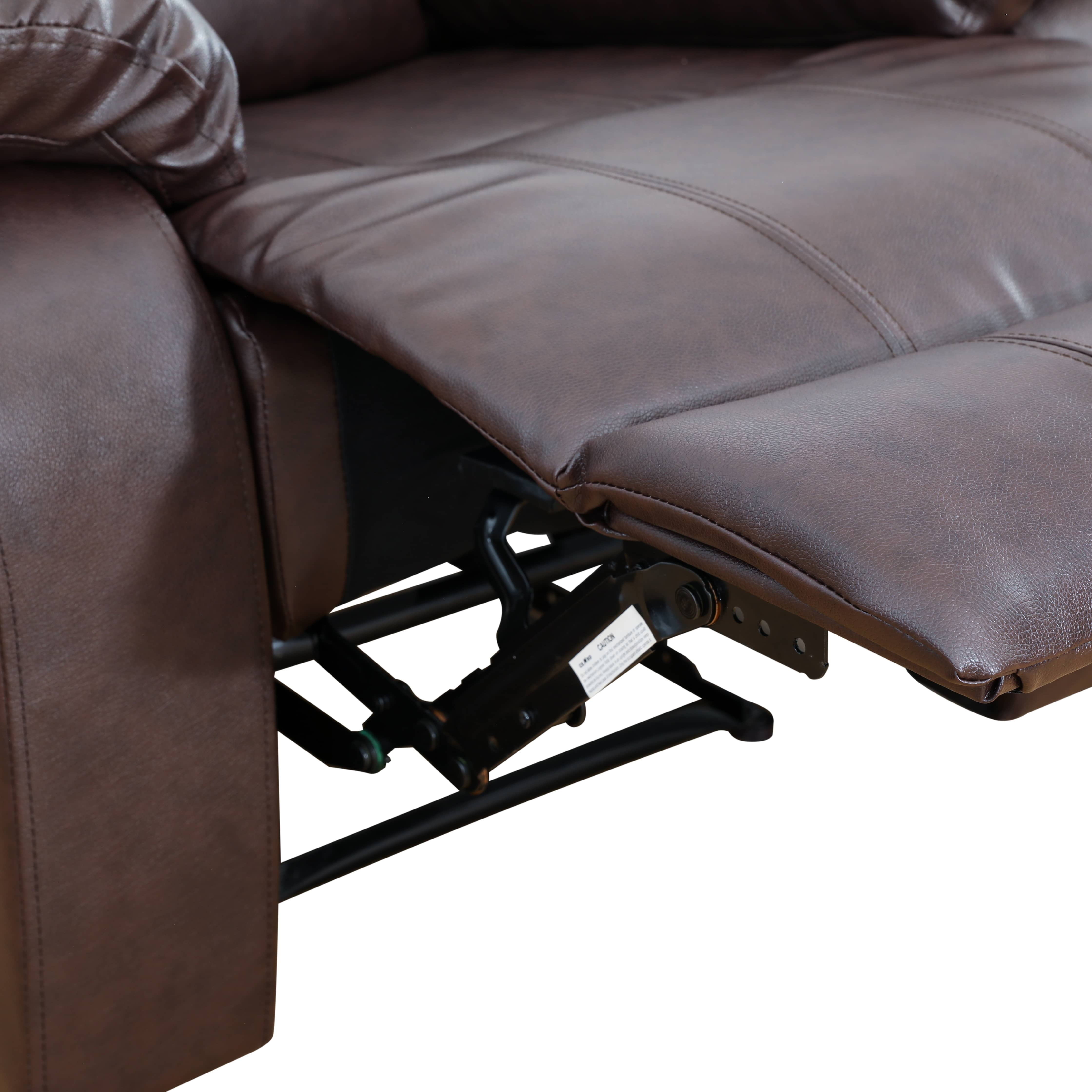 MAYEERTY 56" Semi PU PVC Loveseat - Business Function Sofa for Living Room, Brown