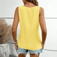 thumbnail image 4 of WCMZJ Womens Tank Tops Loose Fit V Neck Ruched Sleeveless Tops Casual Basic Shirts to Wear with Legging Yellow XL, 4 of 7