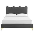 thumbnail image 6 of Modway Current Performance Velvet Twin Platform Bed in Charcoal, 6 of 10