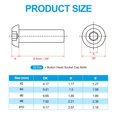 thumbnail image 2 of shiyou-#10-32x3/8 Button Head Socket Cap Screws, 20 Pcs 304 Stainless Steel 18-8 Socket Cap Screw Bolts Allen Hex Drive Full Thread Fine Thread UNF, 2 of 4