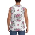 thumbnail image 4 of Lsque Cartoon Poodle Dog Print Men's Cotton Blend Sleeveless Muscle Shirts (S-3XL)- Moisture Wicking, Odor Protection, UPF 30+,XX-Large, 4 of 8