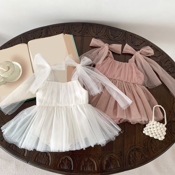 Girls Dresses Baby Summer Sleeveless Romper Mesh Tutu Newborn Photoshoot Dress Baby Girl Dress Pink 0-3 Months